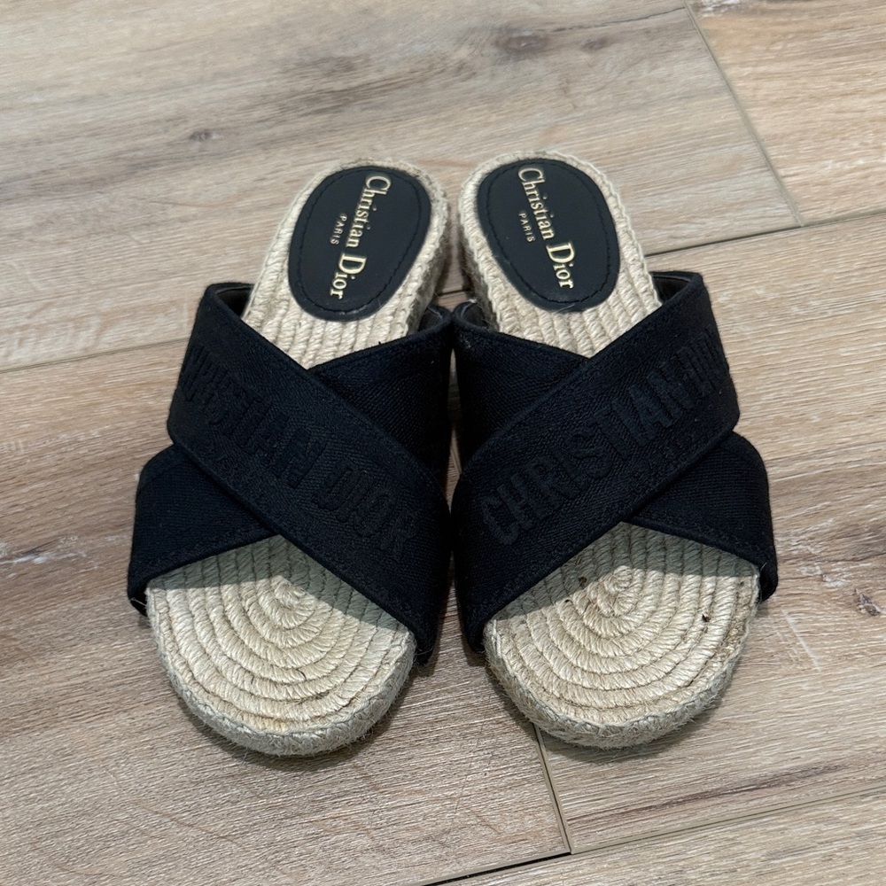 Women's Dior Black Canvas slippers